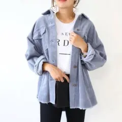 ZARA コーデュロイジャケット ジャケット アウター ブルー Mのサムネイル