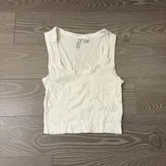 H&M DIVIDED ホワイト タンクトップ S