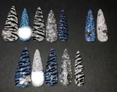 【即購入OKෆ‪】ゼブラ柄 ギャルネイルෆ‪