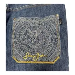 Sean John 刺繍デニム ジーンズY2K HIPHOP ワイド W32のサムネイル