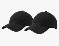 ★新品★ベースボールキャップ ブラック 無地 帽子　オーバーサイズ　2セット