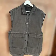 グレー デニムベスト Lサイズ