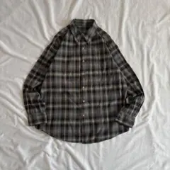 オンブレチェックシャツ 長袖 ネルシャツ L シティボーイ アメトラ ストリート