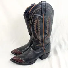 極美品✨ トニーラマ　レザー　ウエスタンブーツ　リザード　黒　USA製　23.5