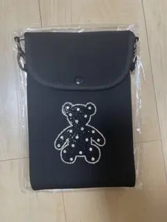 キラキラ スマホポーチ ショルダーバッグ デコポーチ クマ