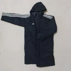 adidas ブラック ベンチコート フード付き 150cm