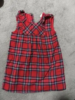 H&M レッドチェック ワンピース 86