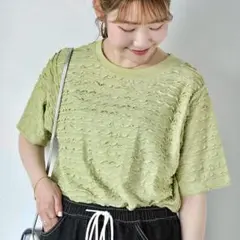 新品　サマンサモスモス　エヘカソポ フリルカットソー　グリーン