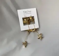 揺れるゴールドフラワーピアス 結婚式 お呼ばれ