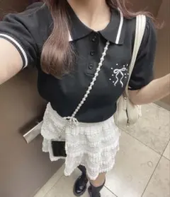 バレエ刺繍ポロニット【ZOZOTOWN限定アイテム】