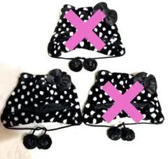 USJ ハローキティファンキャップ　激レアブラック水玉