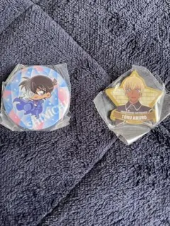コナン　工藤新一缶バッジ&安室透マグネットシート★くら寿司