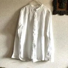 無印良品 麻100% シンプル リネン長袖 ブラウス シャツ XL