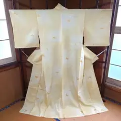 【女性用着物】薄黄色グラデーション・葉柄