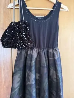 【ミニバッグ付き】アーミーワンピース スタッズ付き