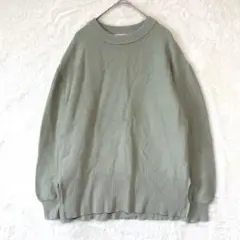 ビームスハート／ニット 長袖 トップス オーバーサイズ 綿混 グリーン 無地