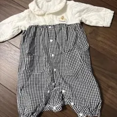 cottoli 長袖ロンパース　カバーオール チェック柄 バースデイ　70