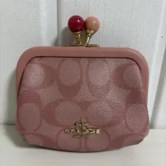 COACH シグネチャーケース 小銭入れ がま口財布 c1708/ピンク COACH シグネチャーコインケース 小銭入れ がま口財布 c1708/ピンク