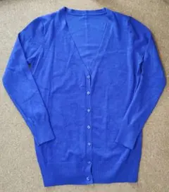 ＫＵＲＩCA 　Vネック　ロングガーディガン　長袖　ブルー　フリーサイズ