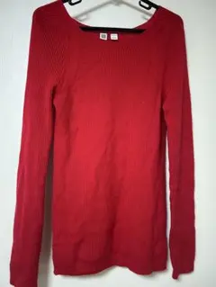 Uniqlo U ユニクロ　3Dメリノリブニット赤　Lサイズ　ウール100%