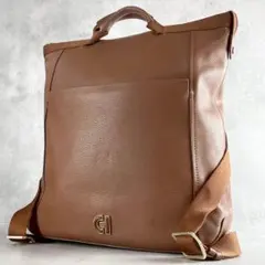 【美品】COLE HAAN レザー コンバーチブル バックパック 3way シボ