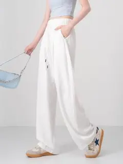 ワイドパンツ レディース パンツ スラックス パンツ カジュアル 春 夏 無地