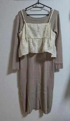 キャミセットニットワンピース