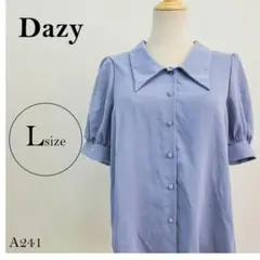 雛菊 五分袖襯衫 L 藍色系