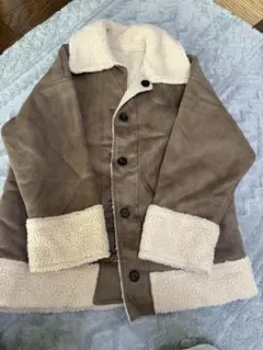 リバーシブル ムートンコート ブラウン ベージュ