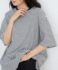 forksy. tシャツ 半袖 ボーダー ホワイト×ブラック コットン 綿のサムネイル