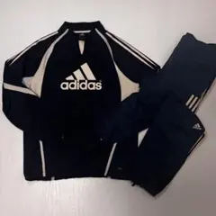 adidas セットアップ ジャージ　ゲームシャツ 紺　バックプリント〈305〉
