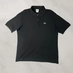 LACOSTE 日本製 ワンポイント 鹿子ポロシャツ ブラック - メルカリ