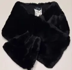 アルマーニジーンズ ブラック ファー マフラー シンプル y2k