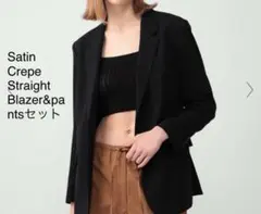 Satin Crepe Straight Blazer&pantsセット