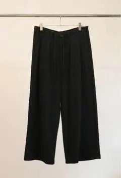 ANCELLM CUT STRIPE EASY SLACKS ブラック サイズ2