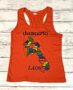 新品★ラオス製★ラオス地図★タンクトップ★Map★レア★レーサーバック