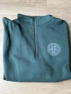 HUF ダークグリーン ハーフジップ トレーナー