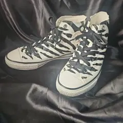 コンバース ハイカット レザースニーカー ゼブラ柄 25cm