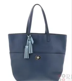 COACH レザー トートバッグ ターンロック タッセル ネイビーのサムネイル
