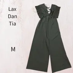 LaxDanTia 袖フリル オールインワン　ブラックM ポケット