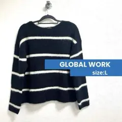 <グローバルワーク>モヘヤタッチボーダープルオーバー　L