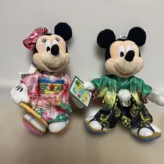 2021年 お正月ぬいぐるみバッジ ミッキーミニー
