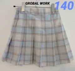 GROBAL WORK チェック柄プリーツスカート 140