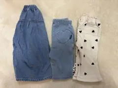 デニム・ハート柄ボトムス3点セット　バースデープティマイン