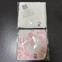 今治 タオルハンカチ 2枚セット ホワイト・桜柄