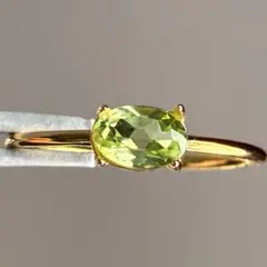ペリドットのオーバルファセットリング261012