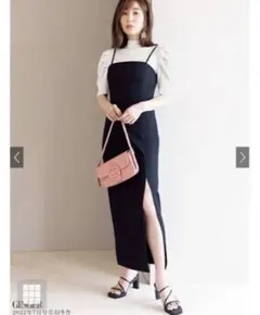 田中みな実さん着用　スリットタイトキャミワンピース　タグ付き