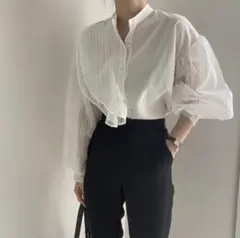 残りわずか　アシメビッグフリル ボリュームスリーブ ブラウス zara 好き