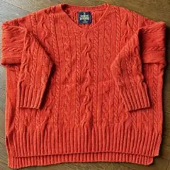 オレンジ ニット