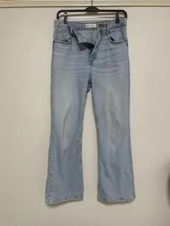 ZARA ブーツカットデニム ライトブルー EUR38